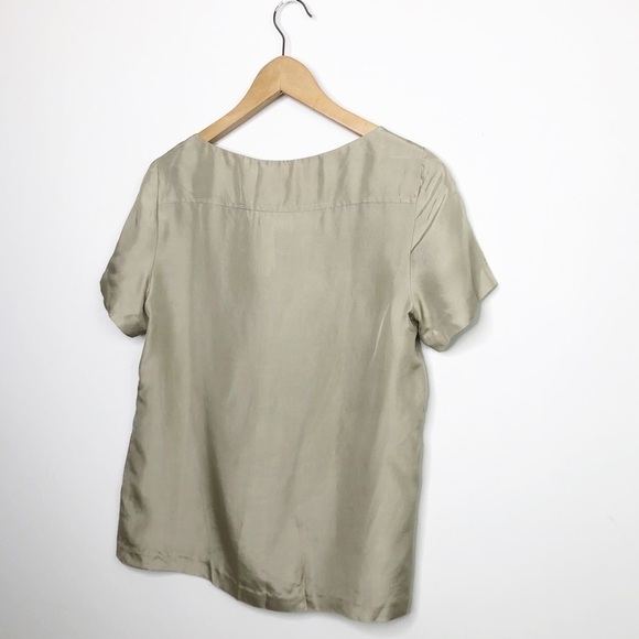 J Crew tan silk blouse - Picture 6 of 9